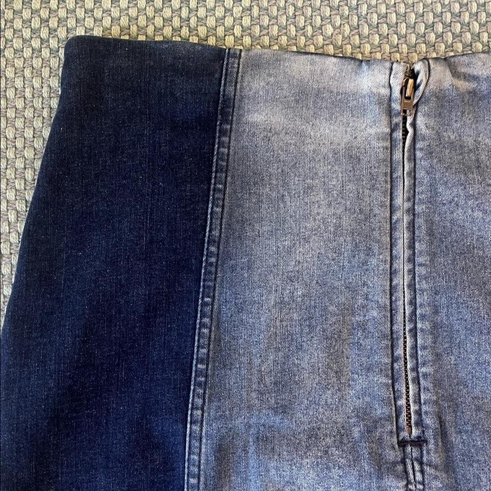 NWOT Free People Denim Colorblock Mini Skirt - Picture 5 of 7